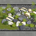 Karesansui Rock Garden Design With Arranged Stones Green Moss And Ferns