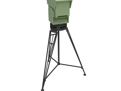 Green Equipment With Black Tripod Stand For Stable Outdoor Support 3d model