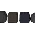 Modern Decorative Velvet Upholstered Ottomans In Multiple Colors With Quilted Patterns 3d model