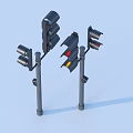 Kids Toy Traffic Lights Set With Poles And Colorful Signal Lenses