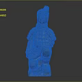 Detailed Ancient Terracotta Warrior Sculpture in Kneeling Armored Posture with Historical Artistry