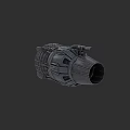 Futuristic Weapon 3D Model With Mechanical Structure And Circular Launch Port 3d model