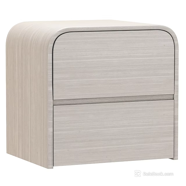 Modern Light Wood Chest of Drawers with Two Drawers and Sleek Minimalist Design 3d model 