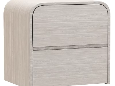 Modern Light Wood Chest of Drawers with Two Drawers and Sleek Minimalist Design 3d model