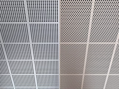 Modern Perforated Grid Ceiling Design With Square Pattern And Metal Material 3d model