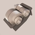 Industrial Mechanical Equipment With Multiple Helical Gears And Heavy Duty Metal Housing
