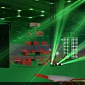 Vibrant Green Lit Children's Playground Stage With Castle Decorations Trees And Gift Boxes