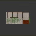 Outdoor Lounge Design Featuring Wooden Deck White Walls Black Canopy Green Plants And Staircase