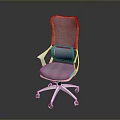 High Back Mesh Office Chair With White Base Swivel Design And Armrests