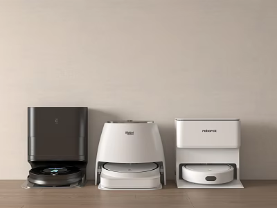 Household Appliances Black and White Smart Automatic Robot Vacuum Cleaner Docks for Home Cleaning 3d model