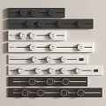 Modern Switch Panels In Black And White With Control Knobs And Buttons 3d model