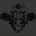 Futuristic Large Starship Model With Detailed Military Structure And Engine Systems