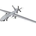 White Military Reconnaissance Drone With Long Wing Propeller And Landing Gear