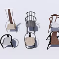 Various Design Accent Chairs With Modern Frame Structures And Comfortable Seats 3d model