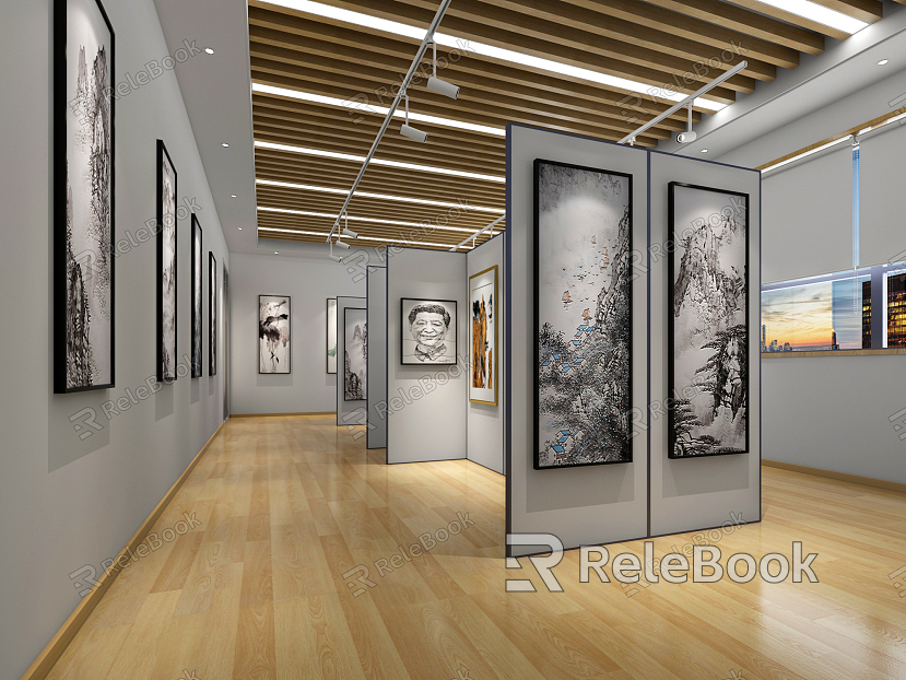 Modern Exhibition Hall Painting and Calligraphy Exhibition Hall model