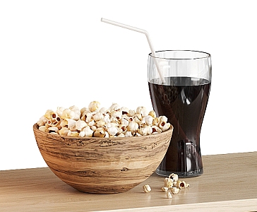 Popcorn Coke Food Snack Drinks 3d model