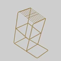 Gold Metal Kitchen Organizer With Multi Layer Shelves For Cookware Storage