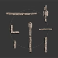 Ancient Stone Architecture Ruins With Irregular Broken Wall Structures