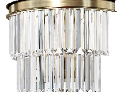 Brass and Crystal Wall Lamp with Elegant Decorative Design for Home Lighting 3d model