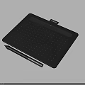 Black Wacom Digital Drawing Tablet with Dot Pattern Surface and Stylus Pen