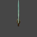 Ornate Fantasy Sword With Teal Blade Twisted Hilt And Metallic Design Elements