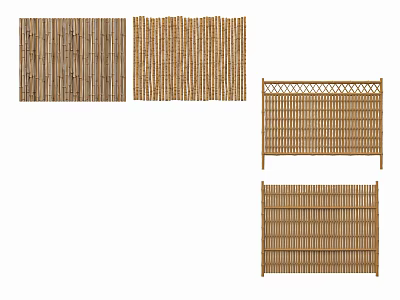 Bamboo Railings With Various Designs For Outdoor Garden And Patio 3d model