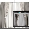 Beige Curtain Design With Sheer White Layers And Decorative Tiebacks 3d model