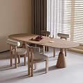 Modern Dining Table and Chair Combination Dining Table Dining Chair Single Chair 3d model