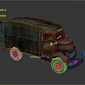 Rusty Vintage Old Truck With Colorful Patina And Weathered Metal Surface