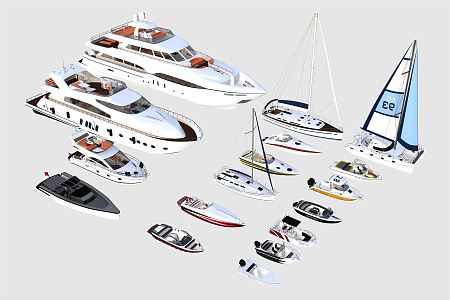 Modern yacht boat combination 3d model