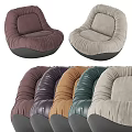 Brown Velvet Accent Chair With Pleated Design Rounded Base And Multiple Colors