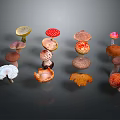 Colorful Various Fresh Mushroom Vegetables With Different Types And Bright Colors