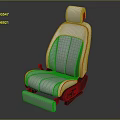 Modern Gray And White Car Seat With Red Stitching And Seatbelt Buckle Design