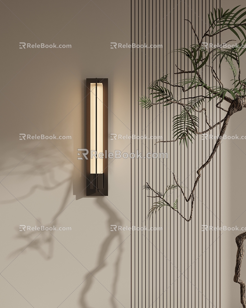 New Chinese Zen Wall Lamp Decorative Lamp 3d model