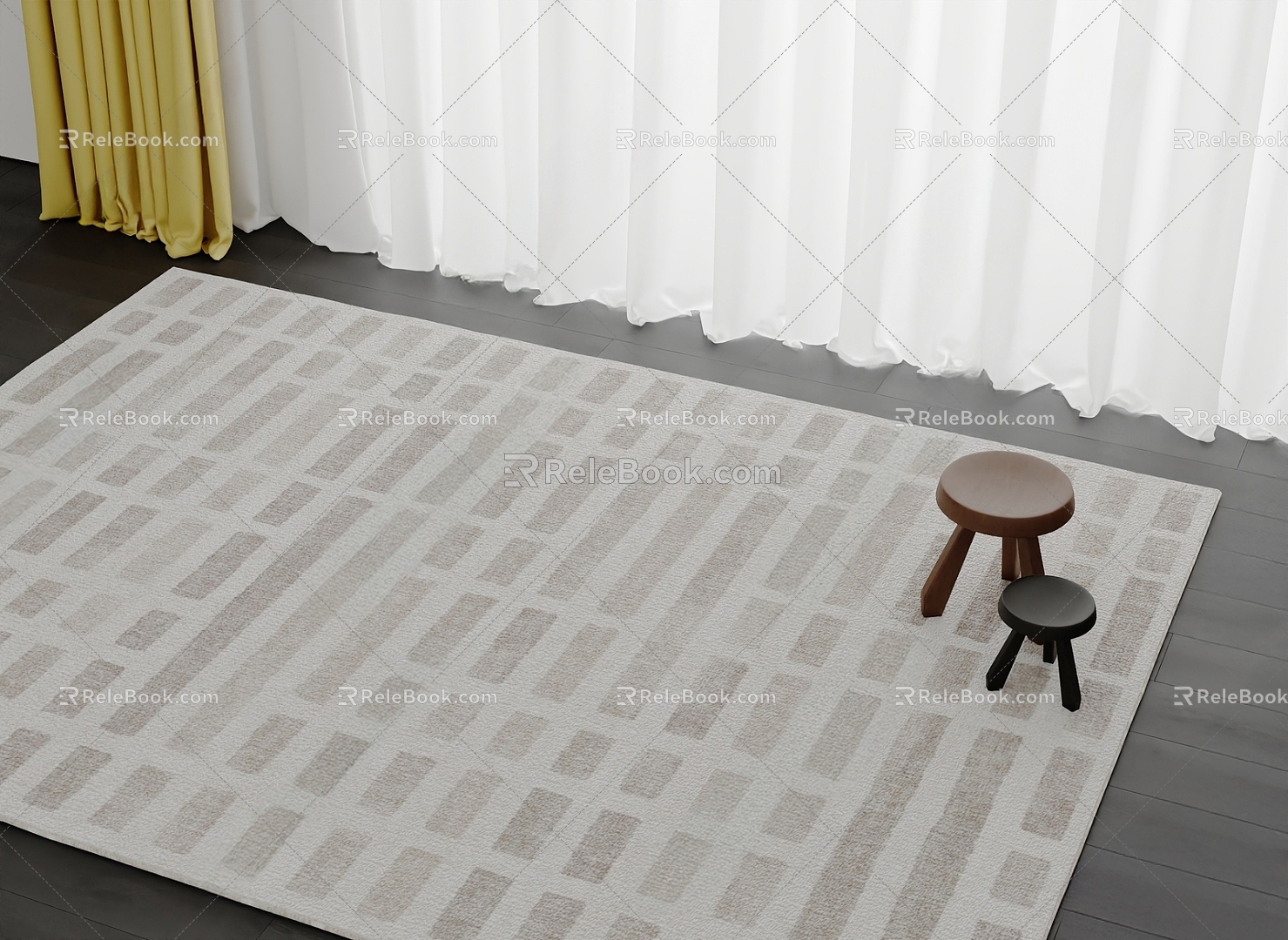 Cream log carpet 3d model