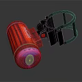 Red Handheld Portable Flashlight As Daily Electrical Appliance With Black Bracket And Bright LED Light