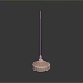 Metal Object With Round Gold Base And Slender Rod On Gray Gradient Background 3d model
