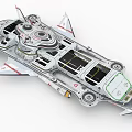 Futuristic Mechanical Spacecraft Model With Transparent Cockpit Detailed Wings And Circular Components