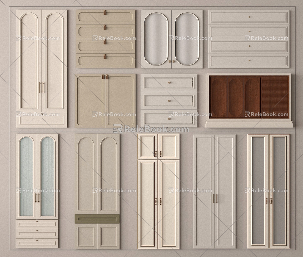 French Wardrobe Door Door Panel Cabinet Door 3d model