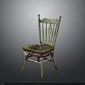 Unique Wooden Chair Design With Carved Backrest Patterned Seat And Sturdy Legs