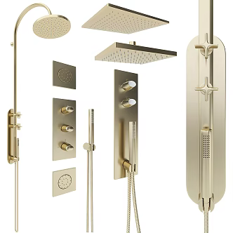 Light Luxury Shower 3d model