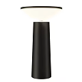 Modern Black Table Lamp With Sleek Cylindrical Base And Round Illuminated Shade 3d model