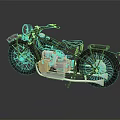 Classic Motorcycle In Black And Silver With Vintage Engine Details And Reflective Studio Background
