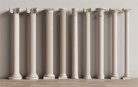 French Column French Gypsum Roman Column 3d model