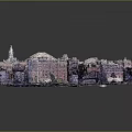 Aerial View Of Dense Urban Buildings With Central Domed Structure And Historic Architecture