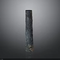 Tall Textured Plant Trunk With Natural Wood Grain On Dark Background