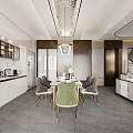 Modern Living Dining Room Interior With Spacious Layout Sofa Coffee Table And Pendant Lights