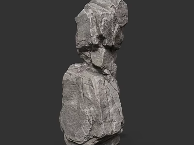 Natural Stacked Gray Rocks With Textured Surfaces In Scenic Natural Setting 3d model