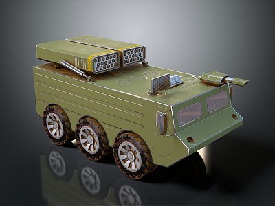 Modern Rocket Launcher Rocket Car Sherman Rocket Launcher 3d model