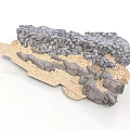 Modern 3D Geological Model Displaying Rock Formation And Sand Terrain Structure 3d model